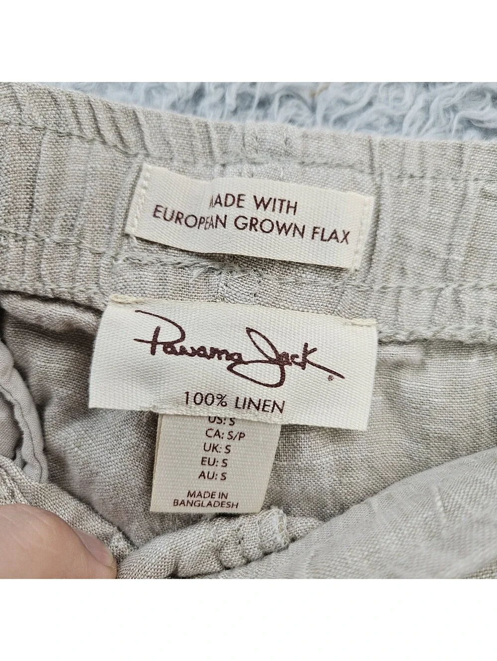 Panama Jack Linen Pants Men Small Beige Drawstring (Fits 31-32x28)